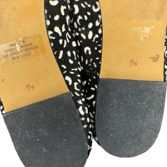 Sam Edelman Felecia Dyed Cow Fur leather ballet flats women’s 7.5 black white - Picture 9 of 10